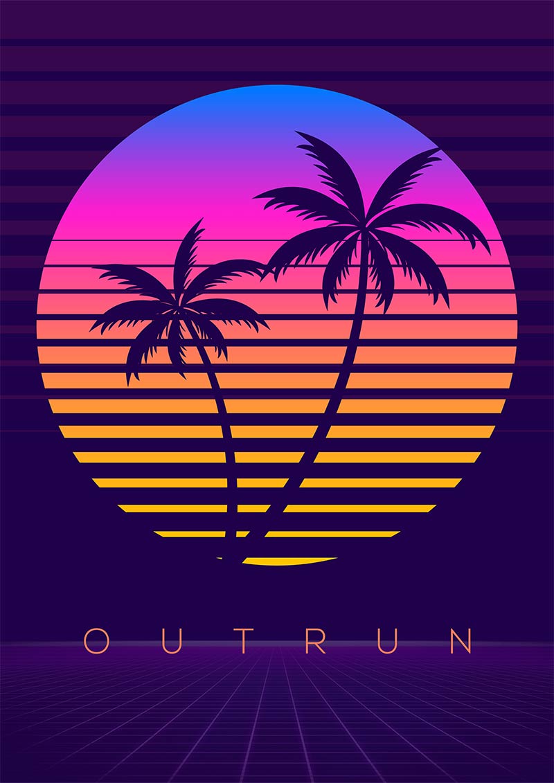 Out Run EDM Poster Graphic Design
